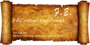 Fürster Emánuel névjegykártya